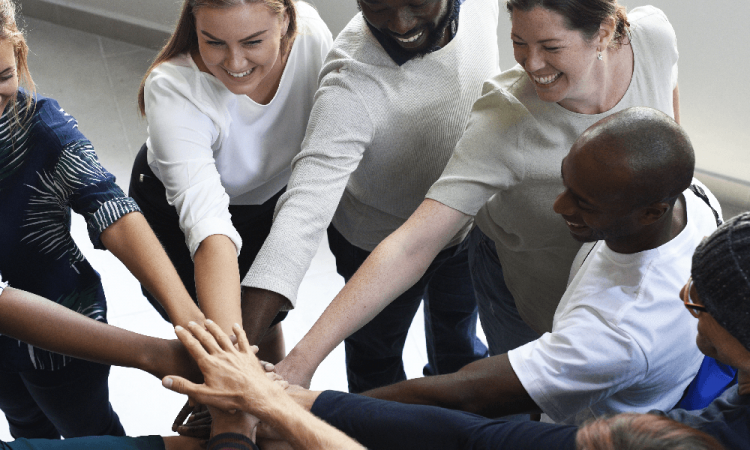 group of happy employees